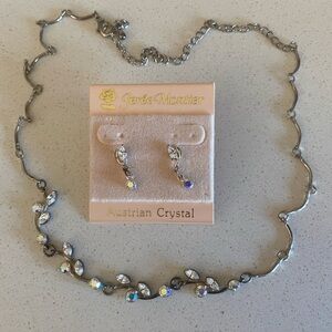 Vintage Rhinestone Jeree Montier Necklace & Earring Set